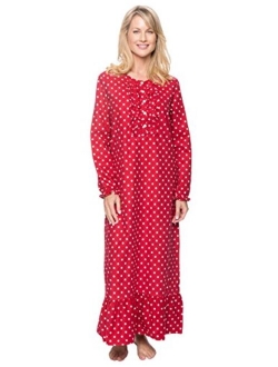 Noble Mount Long Nightgowns for Women - 100% Cotton Flannel Nightgown