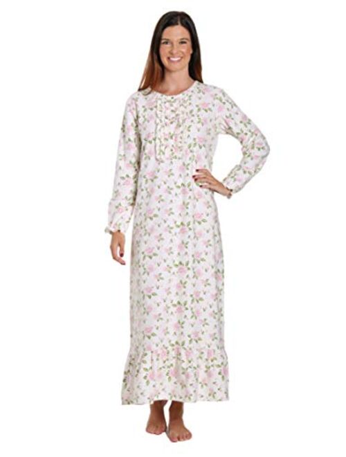 Noble Mount Long Nightgowns for Women - 100% Cotton Flannel Nightgown