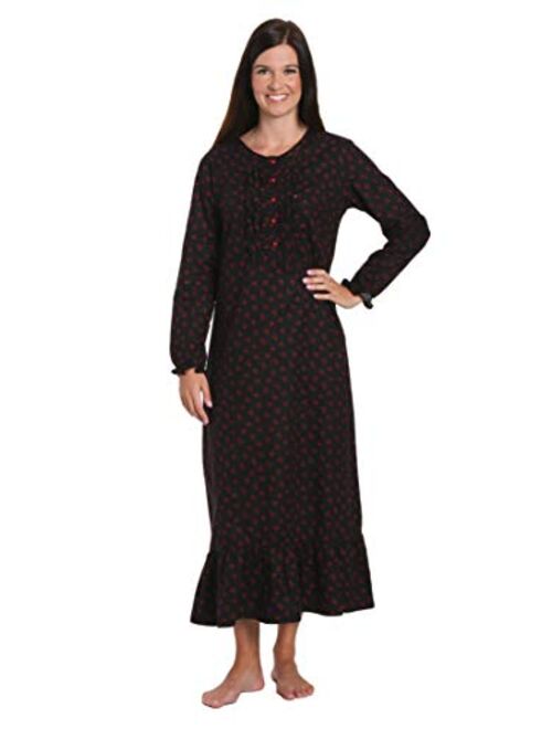 Noble Mount Long Nightgowns for Women - 100% Cotton Flannel Nightgown