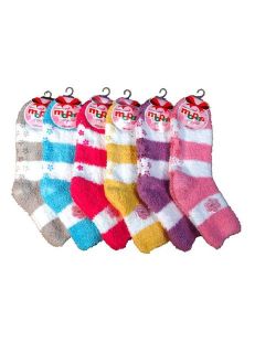 Mamia 6 Pairs Women's Cozy Slipper Socks Fuzzy Sock Multi Color