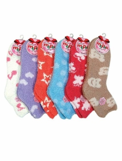 Mamia 6 Pairs Women's Cozy Slipper Socks Fuzzy Sock Multi Color