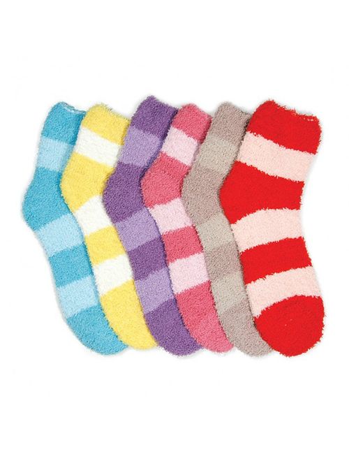 Mamia 6 Pairs Women's Cozy Slipper Socks Fuzzy Sock Multi Color