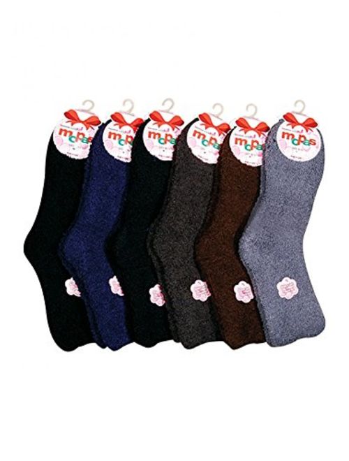 Mamia 6 Pairs Women's Cozy Slipper Socks Fuzzy Sock Multi Color