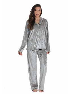 Just Love Velvet Velour Women's Pajama Pants Set Soft Pajamas for Women