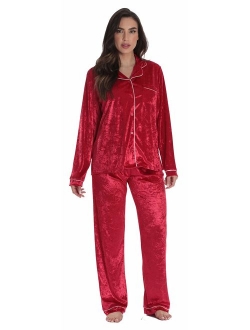 Just Love Velvet Velour Women's Pajama Pants Set Soft Pajamas for Women