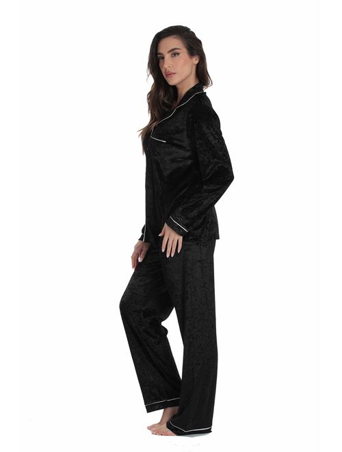 Just Love Velvet Velour Women's Pajama Pants Set Soft Pajamas for Women