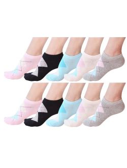 10 Pair Women's Cotton Sneaker Low cut Ankle Socks