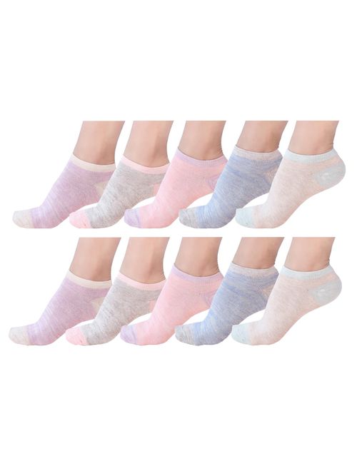 10 Pair Women's Cotton Sneaker Low cut Ankle Socks