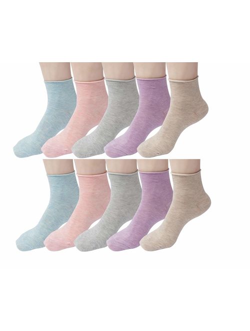 10 Pair Women's Cotton Sneaker Low cut Ankle Socks