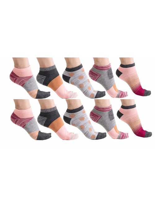 10 Pair Women's Cotton Sneaker Low cut Ankle Socks