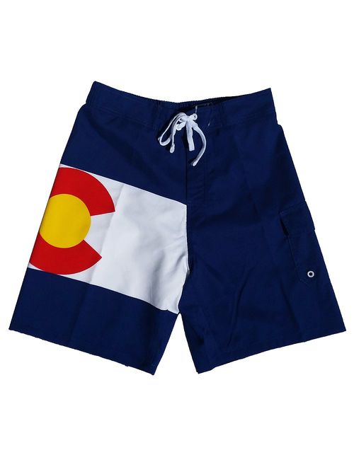 Calhoun Men's State Flag Swim Board Shorts