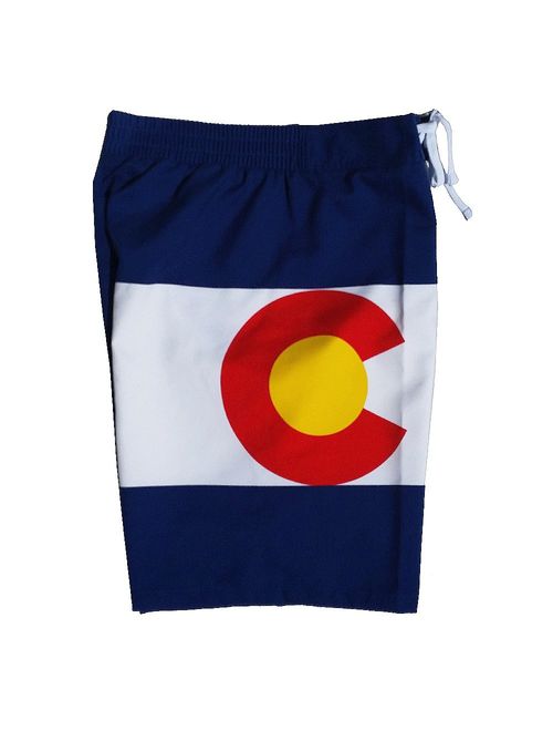 Calhoun Men's State Flag Swim Board Shorts