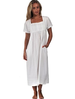 The 1 for U 100% Cotton Short Sleeve Nightgown with Pockets - Lara