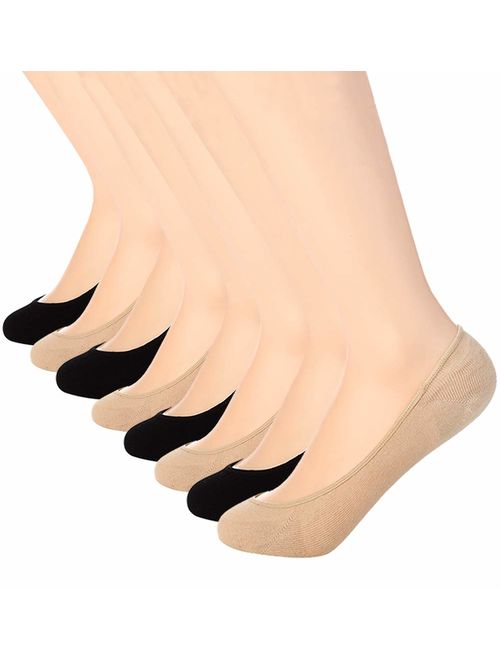 Ultra Low Cut Liner Socks Women No Show Non Slip Hidden Invisible for Flats Boat Summer 3/5 Pairs