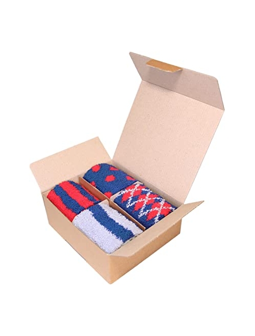 Basico Fuzzy Cozy Socks Plush Microfiber Crew Socks Set