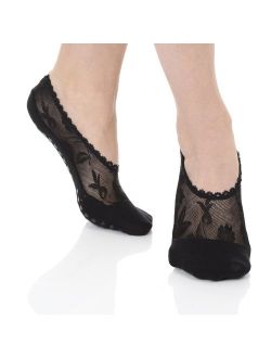 Great Soles Lace Pilates Non Skid Grip Socks for Women,Yoga, Barre