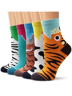 Ambielly Colorful Cute Animal Design Patterned Women's Casual Cotton Socks