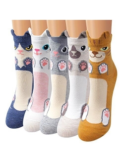 Ambielly Colorful Cute Animal Design Patterned Women's Casual Cotton Socks