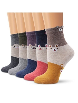 Ambielly Colorful Cute Animal Design Patterned Women's Casual Cotton Socks