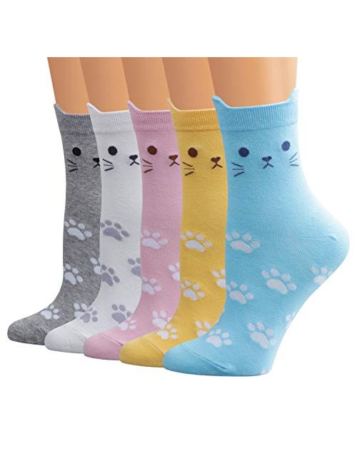 Ambielly Colorful Cute Animal Design Patterned Women's Casual Cotton Socks