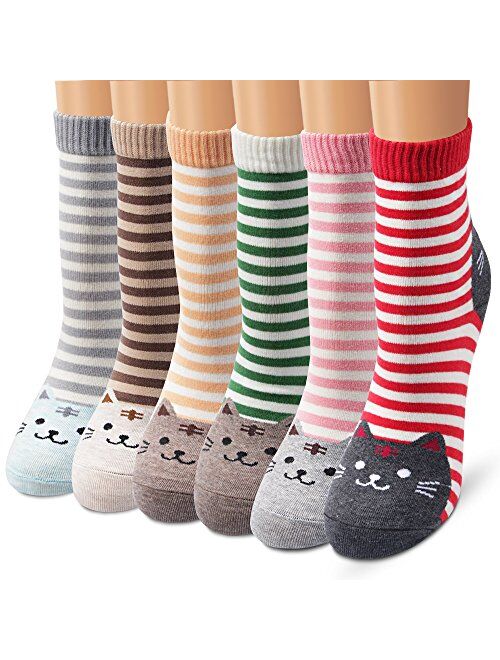 Ambielly Colorful Cute Animal Design Patterned Women's Casual Cotton Socks