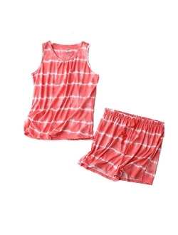 PNAEONG Women Cotton Sleepwear Short Sets Tank&Short Pajamas Sets