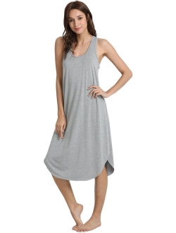 NEIWAI Womens Racerback Nightgown Sleeveless Bamboo Sleep Night Dress