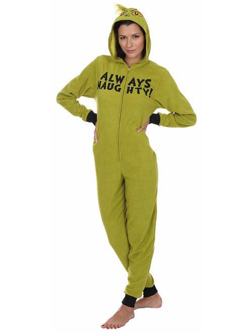 Dr.Seuss Women's Grinch Hoodie Union Suit