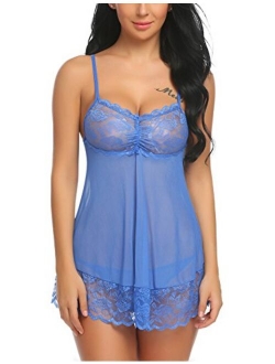 Lace Babydoll Lingerie Sexy Mini Chemise Mesh Wedding Nightie Bridal Nightdress