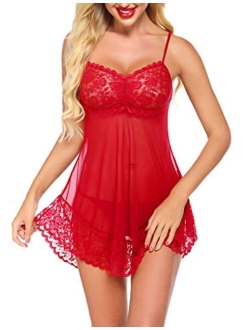 Lace Babydoll Lingerie Sexy Mini Chemise Mesh Wedding Nightie Bridal Nightdress