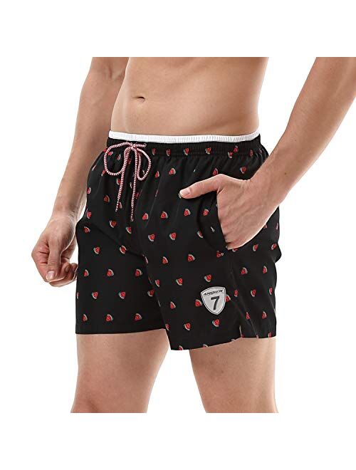 anqier Mens Swim Trunks Quick Dry Swim Shorts with Mesh Lining Swimwear Bathing Suits