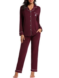 N NORA TWIPS Pajamas Set Long Sleeve Sleepwear Womens Button Down Nightwear Soft Pj Lounge Sets XS-XXL