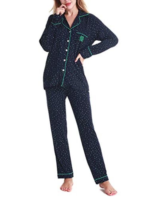 N NORA TWIPS Pajamas Set Long Sleeve Sleepwear Womens Button Down Nightwear Soft Pj Lounge Sets XS-XXL