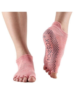 ToeSox Women's Low Rise Half Toe Grip Non-Slip for Ballet, Yoga, Pilates, Barre Toe Socks