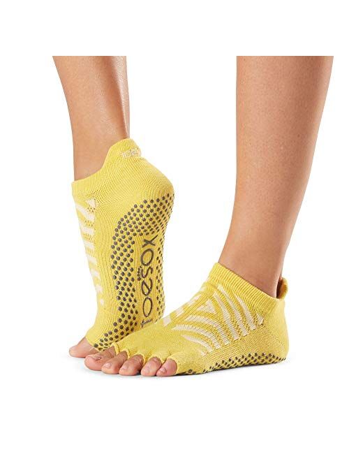 ToeSox Women's Low Rise Half Toe Grip Non-Slip for Ballet, Yoga, Pilates, Barre Toe Socks