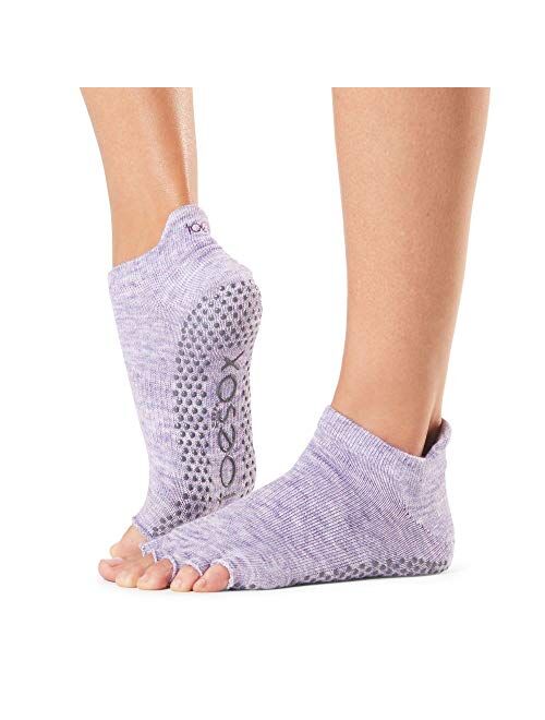 ToeSox Women's Low Rise Half Toe Grip Non-Slip for Ballet, Yoga, Pilates, Barre Toe Socks