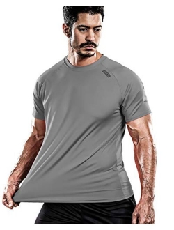 Men's Cool Quick Dry Sun Protection Short Sleeve Rash Guard Swim Sports Tee Shirt UPF 50