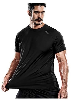 Men's Cool Quick Dry Sun Protection Short Sleeve Rash Guard Swim Sports Tee Shirt UPF 50