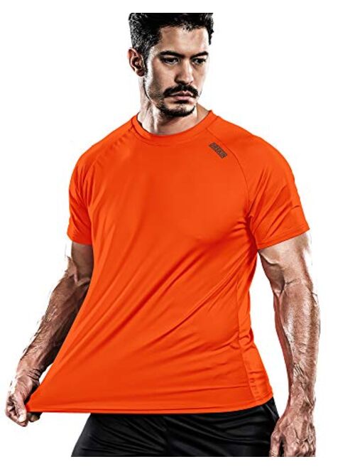 DRSKIN Men's Cool Quick Dry Sun Protection Short Sleeve Rash Guard Swim Sports Tee Shirt UPF 50+