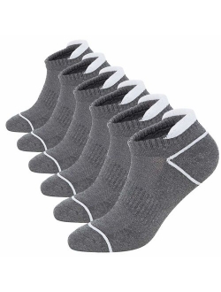 KONY 6 Pairs Women's Cotton Cushion Running Athletic Low Cut Ankle Tab Socks, Size 6-9 - All Season Gift