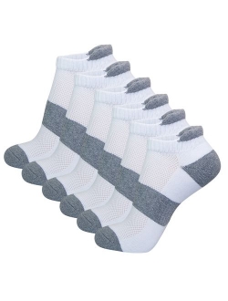 KONY 6 Pairs Women's Cotton Cushion Running Athletic Low Cut Ankle Tab Socks, Size 6-9 - All Season Gift