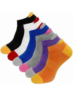 KONY 6 Pairs Women's Cotton Cushion Running Athletic Low Cut Ankle Tab Socks, Size 6-9 - All Season Gift