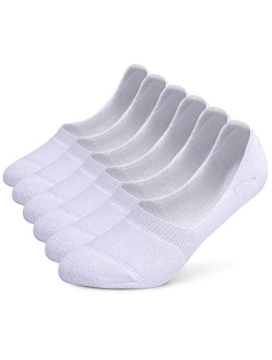 Leotruny 6 Pairs Unisex Thick Cushion Athletic Cotton Non Slip Low Cut Flat Liner No Show Socks