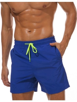 JINSHI Mens Quick Dry Beach Short Swim Trunks with Mesh Lining