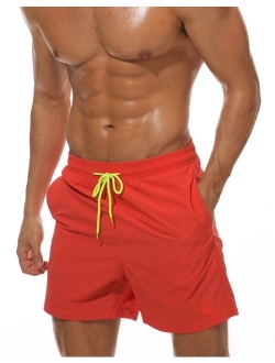 JINSHI Mens Quick Dry Beach Short Swim Trunks with Mesh Lining