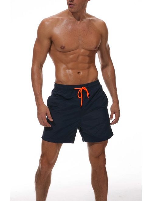 JINSHI Mens Quick Dry Beach Short Swim Trunks with Mesh Lining