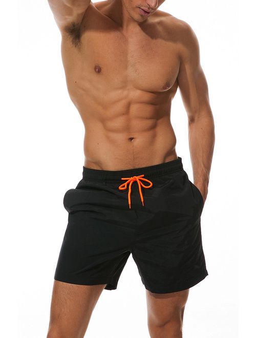 JINSHI Mens Quick Dry Beach Short Swim Trunks with Mesh Lining