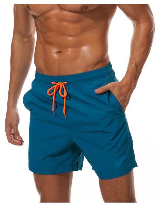 JINSHI Mens Quick Dry Beach Short Swim Trunks with Mesh Lining