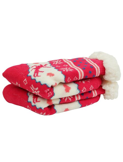 Women's Winter Warm Cozy Fuzzy Fleece Slipper Socks Christmas Gift