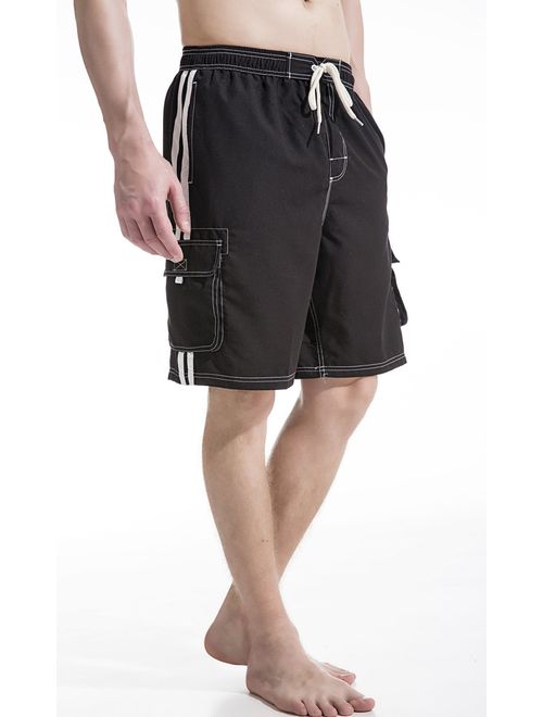 Akula Mens Beach Board Shorts Swim Trunks with Cargo Pockets